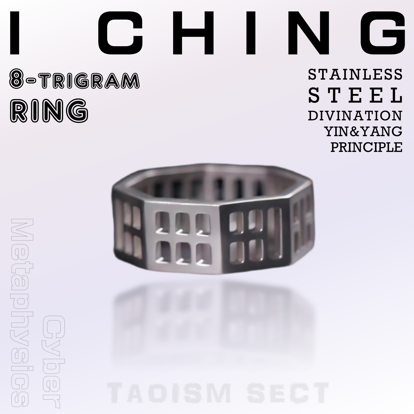 【8-Trigram Ring】Stainless steel decoration; BaGua Cultivation ring; gift for fellow taoist girl