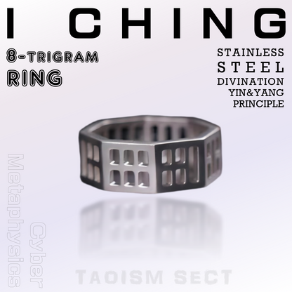 【8-Trigram Ring】Stainless steel decoration; BaGua Cultivation ring; gift for fellow taoist girl