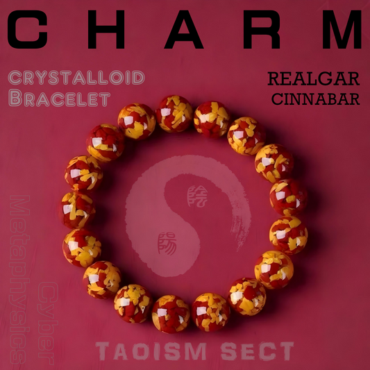 The Alchemist's Dual-Flame Amulet: Cinnabar &amp; Realgar Wrist Beads