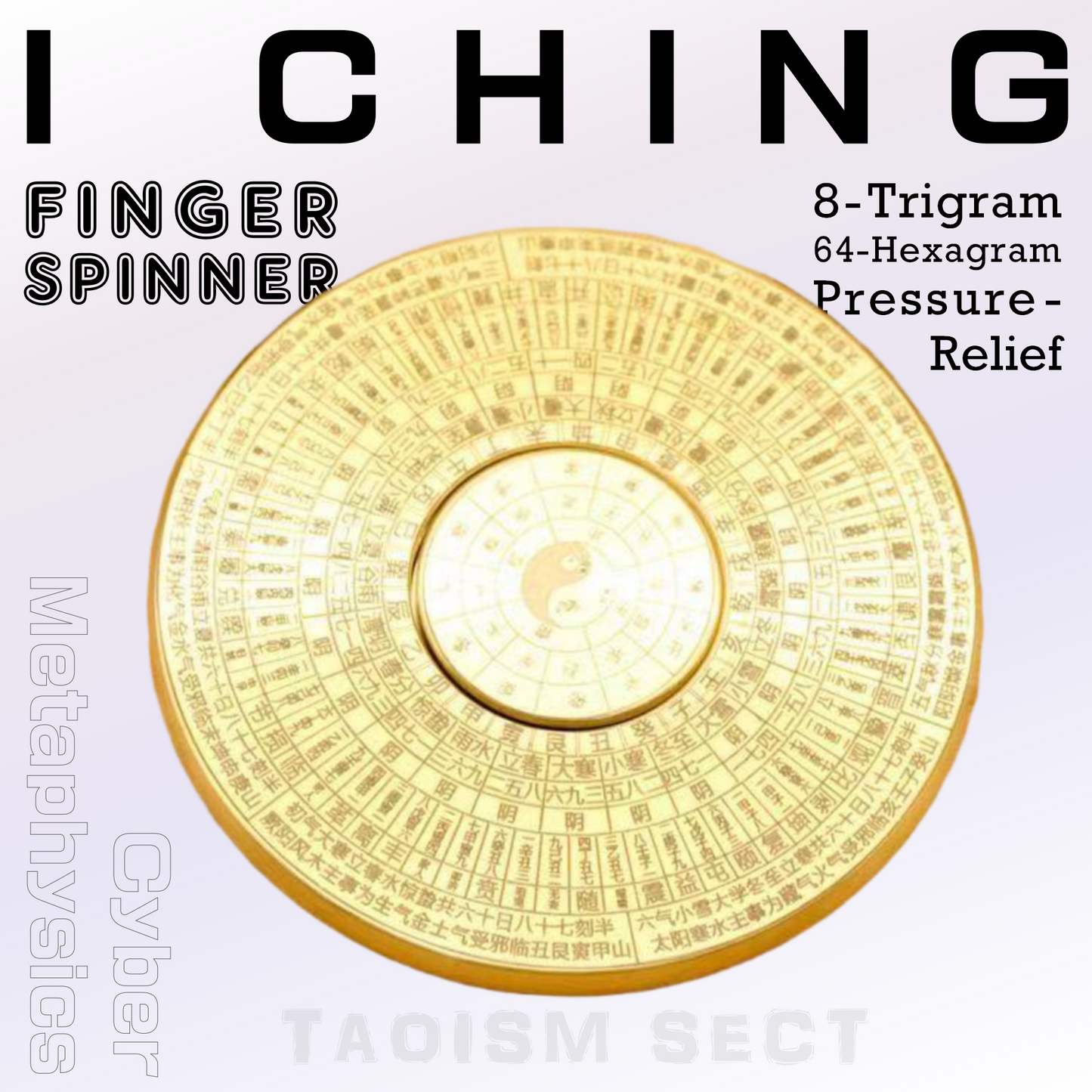 [Finger Spinner] Full-metal Tai Chi 64-Hexagram I Ching 8-Diagram Feng Shui Compass; Adult Stress Relief Toy